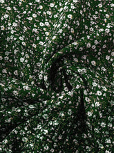 LUNE Women Casual Vacation Ditsy Floral Square Neck Puff Sleeve Blouse